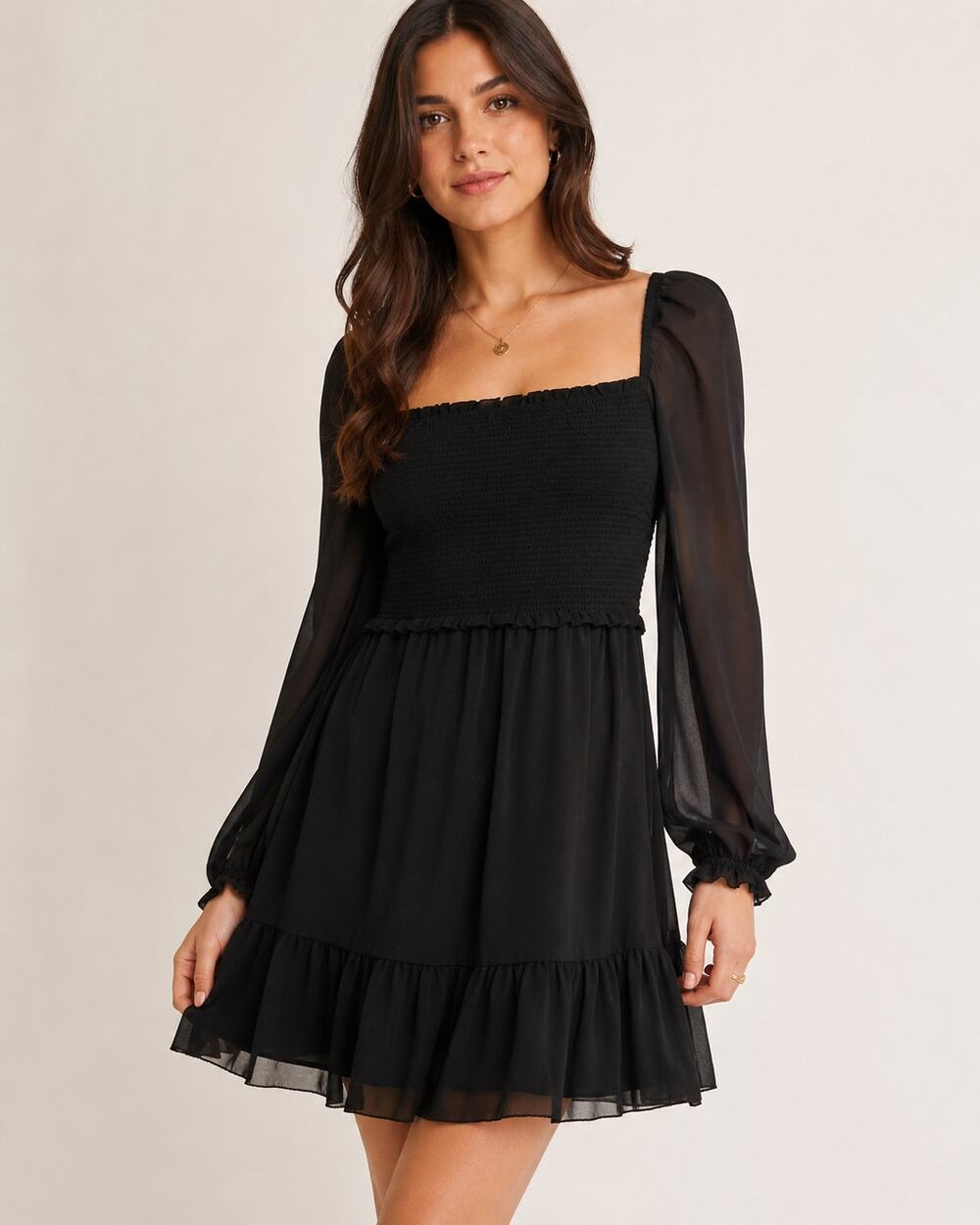 Wilfred Tempest Smocked Dress Black Size Small